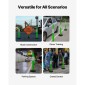 VEVOR 3 Pack Traffic Delineator Posts, 1140 mm Traffic Safety Cones with fillable Base and Refleks strips, Heavy Duty Delineator Posts for Construction, Parking, Crowd Control, Green
