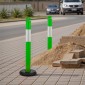 VEVOR 3 Pack Traffic Delineator Posts, 1140 mm Traffic Safety Cones with fillable Base and Refleks strips, Heavy Duty Delineator Posts for Construction, Parking, Crowd Control, Green