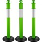 VEVOR 3 Pack Traffic Delineator Posts, 1140 mm Traffic Safety Cones with fillable Base and Refleks strips, Heavy Duty Delineator Posts for Construction, Parking, Crowd Control, Green