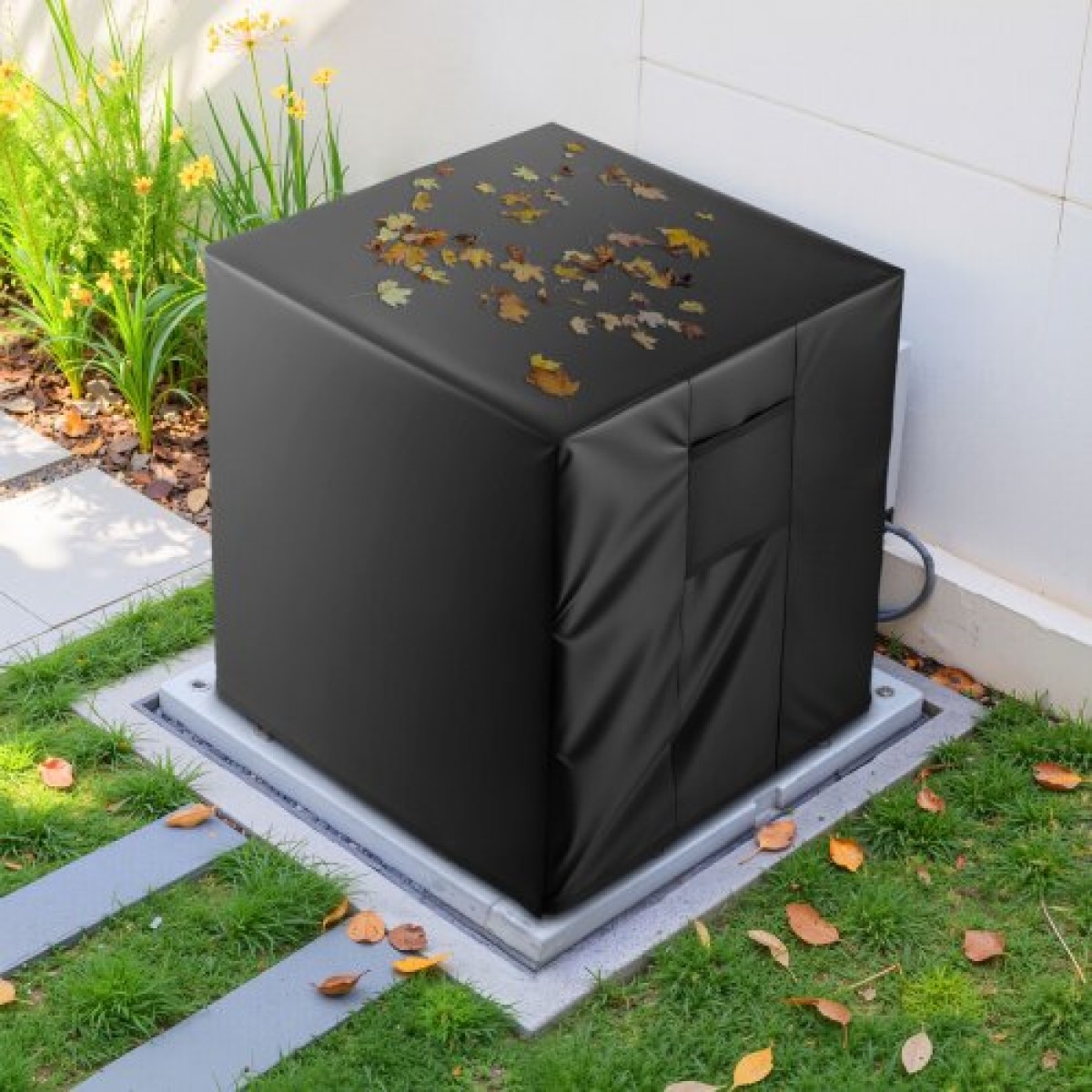 Κάλυμμα κλιματιστικού VEVOR, 762 x 762 x 810 mm Κάλυμμα εναλλασσόμενου ρεύματος για μονάδα κλιματισμού, τριών στρωμάτων, αδιάβροχο πολυεστερικό ύφασμα, αερισμός πλέγματος, Universal Defender για εξωτερική εξωτερική μονάδα AC, Μαύρο