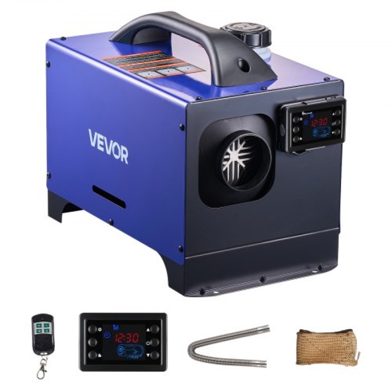 Θερμοσίφωνας VEVOR Diesel, 12-24V 5-8KW, Όλα σε ένα Φορητό αερόθερμο Diesel με τηλεχειριστήριο και οθόνη LCD, Γρήγορη θέρμανση Χαμηλού θορύβου, Δεξαμενή καυσίμου 5 L για Οχήματα, RV, Van, τρακτέρ και φορτηγά