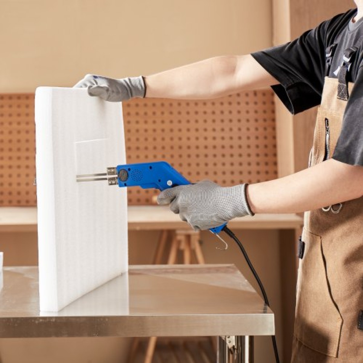 VEVOR Hot Knife Foam Cutter, Ηλεκτρικό εργαλείο κοπής αφρού 200W, 50℃ - 500℃ Ρυθμιζόμενο κόφτη από φελιζόλ με λεπίδες κοπής 150mm & 200mm για σανίδα KT, Πολυαιθυλένιο, Σφουγγάρι, Καουτσούκ - Περιλαμβάνεται κιβώτιο εργαλείων