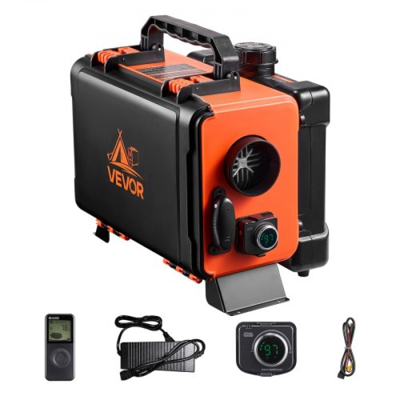 VEVOR Diesel Heater, 5-8KW, DC 12V/24V, All in One Φορητός αερόθερμος ντίζελ με τηλεχειριστήριο και οθόνη LCD, γρήγορη θέρμανση χαμηλού θορύβου, δεξαμενή καυσίμου 4,5 L για φορτηγά, φορτηγά, RV, τροχόσπιτα και γκαράζ