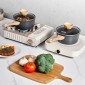 Κατσαρόλα VEVOR 1.5 QT, Αντικολλητικό τηγάνι με γυάλινο καπάκι, Σάλτσα πολλαπλών χρήσεων με αποσπώμενο χερούλι, κατσαρόλα μικρή κουζίνα κουζίνας με επικάλυψη, συμβατό με επαγωγή, μαύρο