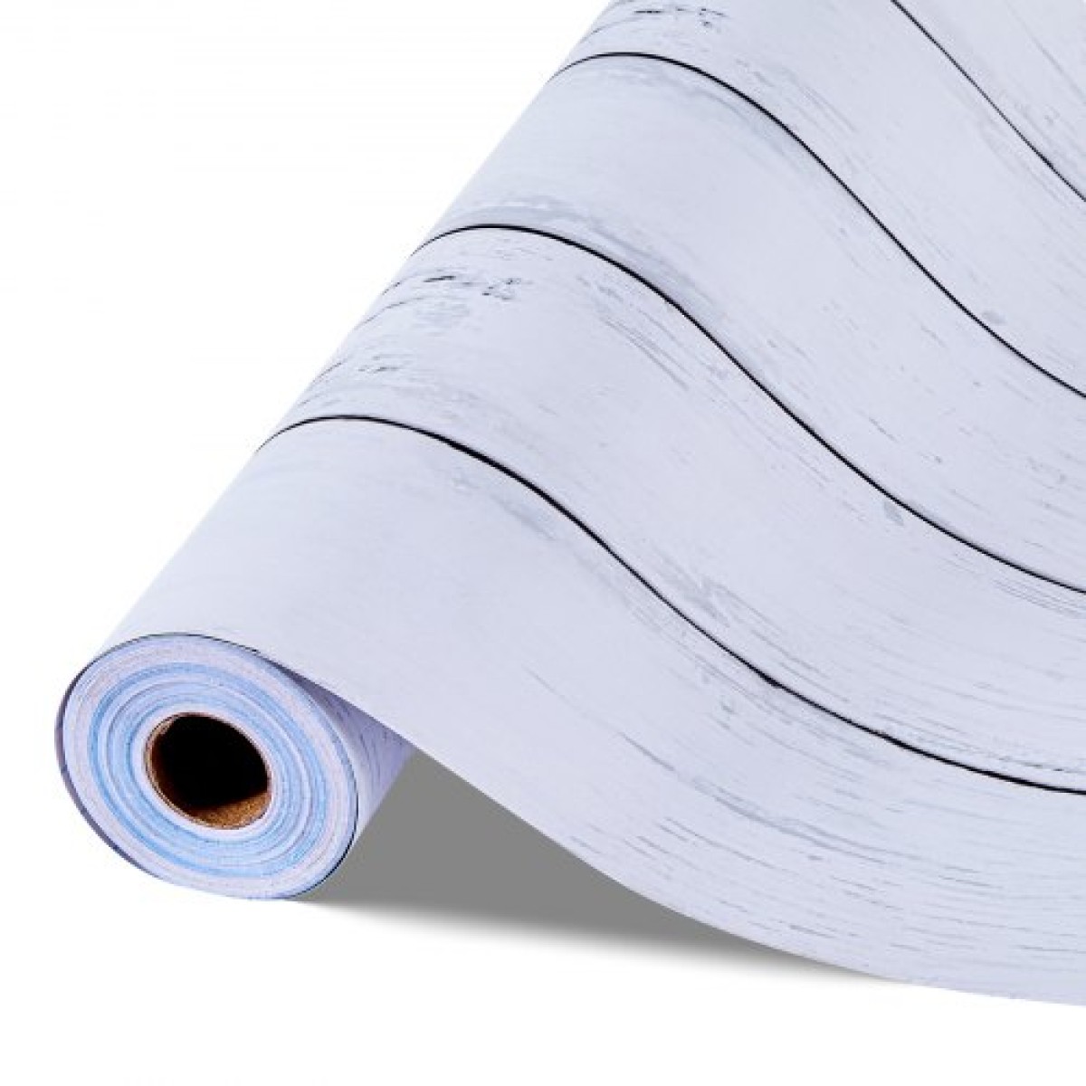 Ταπετσαρία VEVOR Peel and Stick, 45cm x 12m Χαρτί επαφής Λευκό ξύλο με υφή Waterpoof Αυτοκόλλητο, Εύκολο στο καθάρισμα & ξεφλούδισμα τοίχου Διακοσμητικό ρολό βινυλίου για υπνοδωμάτιο κουζίνα γραφείο γραφείο μπάνιου