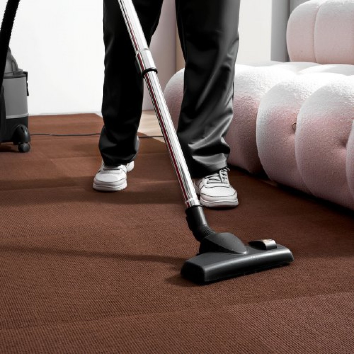 VEVOR Πλακάκια Μοκέτας 610x610 mm, 20 ΤΕΜ Χαλιά με ξεφλούδισμα και ραβδί τετράγωνο χαλί, αυτοκόλλητο εμπορικό δάπεδο με μαλακή επένδυση για κάλυμμα χωρίς ραφή 7.4㎡, Εύκολη αντικατάσταση για το γραφείο του σαλονιού, σκούρο καφέ
