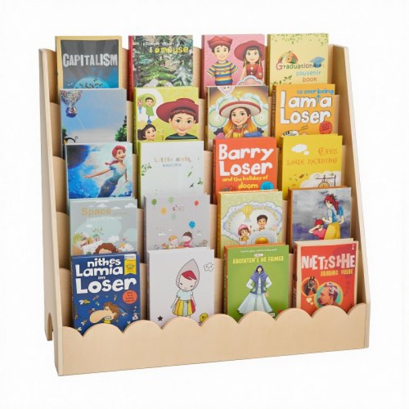 Βιβλιοθήκη VEVOR Montessori, Παιδικό ράφι 5 επιπέδων, Βιβλιοθήκη για νήπια με μπροστινή όψη, Διπλοί γάντζοι για κρεμαστά σακίδια, ράφι για μωρά για παιδικό δωμάτιο, σαλόνι, είσοδος, νηπιαγωγείο, προσχολική ηλικία