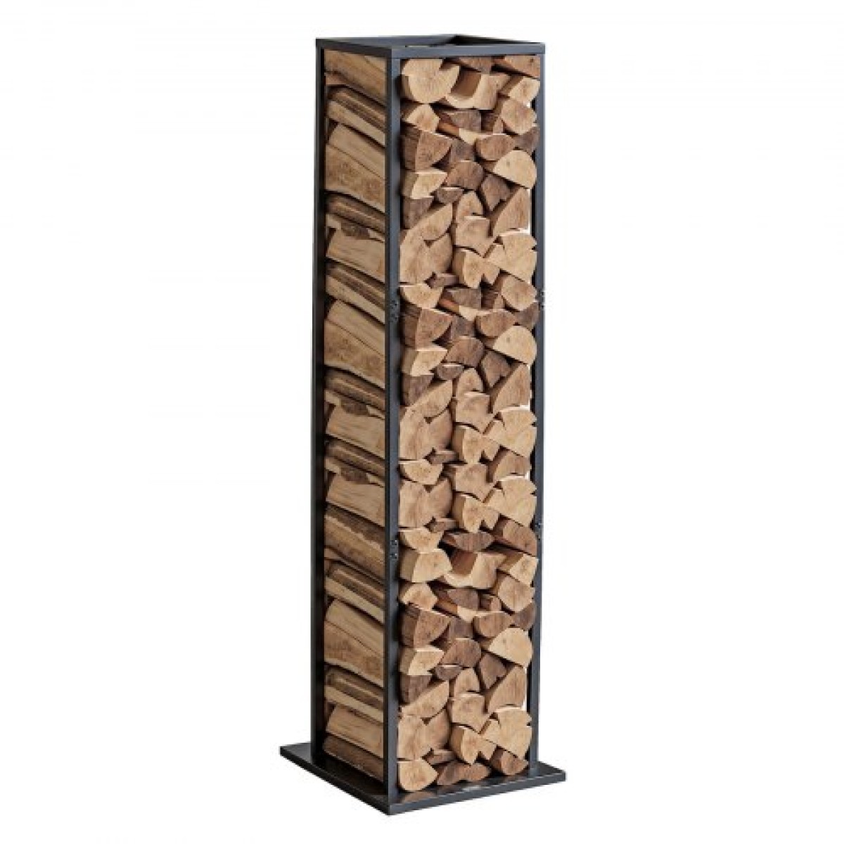 VEVOR Εσωτερική σχάρα καυσόξυλων, 33 × 32 × 112 cm Στήριγμα στοίβαξης κορμών, χωράει έως 45 κιλά, Ψηλή βάση αποθήκευσης ξύλου, θήκη για καυσόξυλα από χάλυβα με επίστρωση πούδρας, ράφι βαρέως τύπου ξύλου για τζάκι