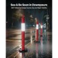 VEVOR 2 Pack Traffic Delineator Posts, 1140 mm Traffic Safety Cons with σταθμισμένη βάση και αντανακλαστικές λωρίδες, Heavy Duty Delineator Posts για εργοτάξιο, Χώρος στάθμευσης, Crowd Control, κόκκινο