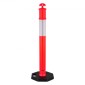 VEVOR 2 Pack Traffic Delineator Posts, 1140 mm Traffic Safety Cons with σταθμισμένη βάση και αντανακλαστικές λωρίδες, Heavy Duty Delineator Posts για εργοτάξιο, Χώρος στάθμευσης, Crowd Control, κόκκινο