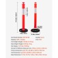 VEVOR 2 Pack Traffic Delineator Posts, 1140 mm Traffic Safety Cons with σταθμισμένη βάση και αντανακλαστικές λωρίδες, Heavy Duty Delineator Posts για εργοτάξιο, Χώρος στάθμευσης, Crowd Control, κόκκινο