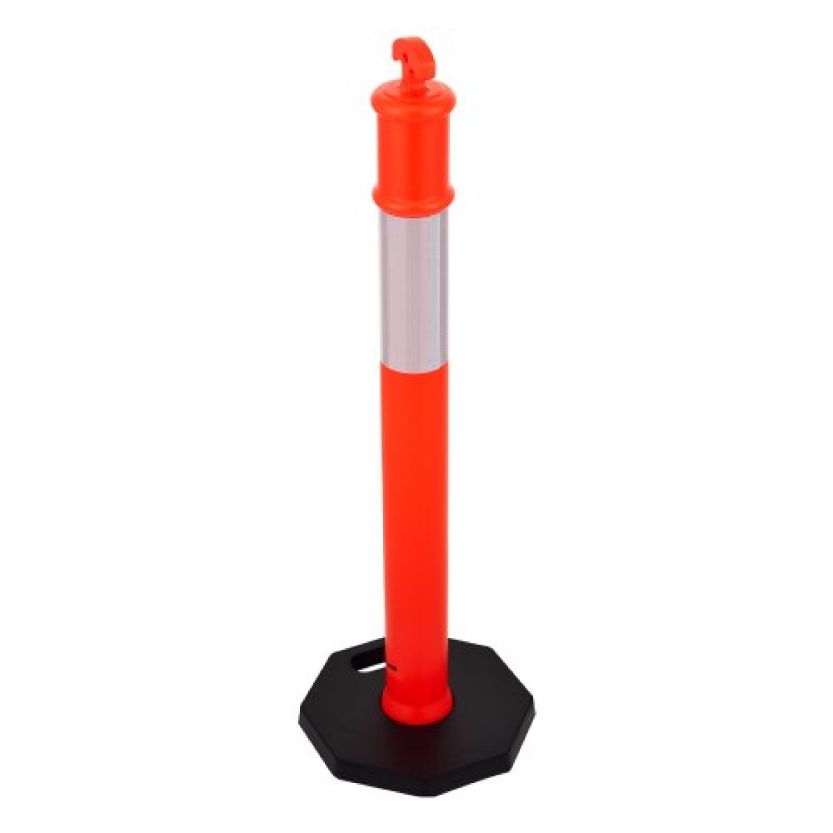 VEVOR 2 Pack Traffic Delineator Posts, 1140 mm Traffic Safety Cons with σταθμισμένη βάση και αντανακλαστικές λωρίδες, Heavy Duty Delineator Posts για εργοτάξιο, Χώρος στάθμευσης, Crowd Control, κόκκινο