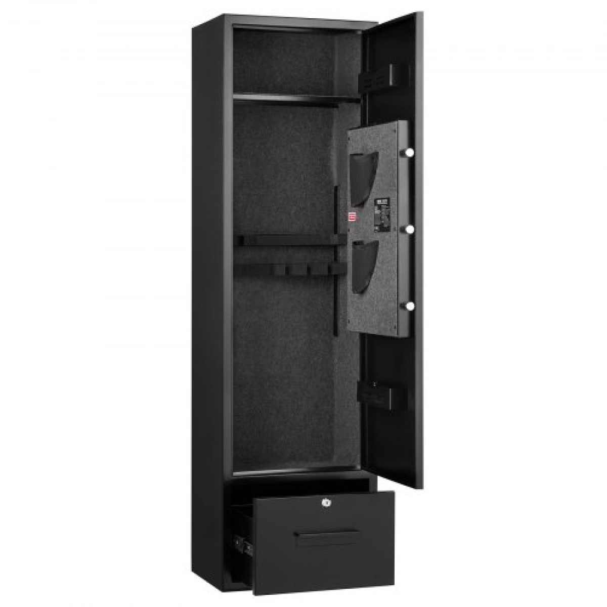 Χρηματοκιβώτιο VEVOR 4 Gun Safe, Μακρύ ντουλάπι όπλων για τουφέκια και πιστόλια, Θυρίδα ασφαλείας γρήγορης πρόσβασης με 2 υποδοχές πυρομαχικών, 2 τσέπες πιστολιού & 2 ρυθμιζόμενες βάσεις, μεγάλο ψηφιακό ντουλάπι με κλειδαριά κλειδιού και κωδικού πρόσβ
