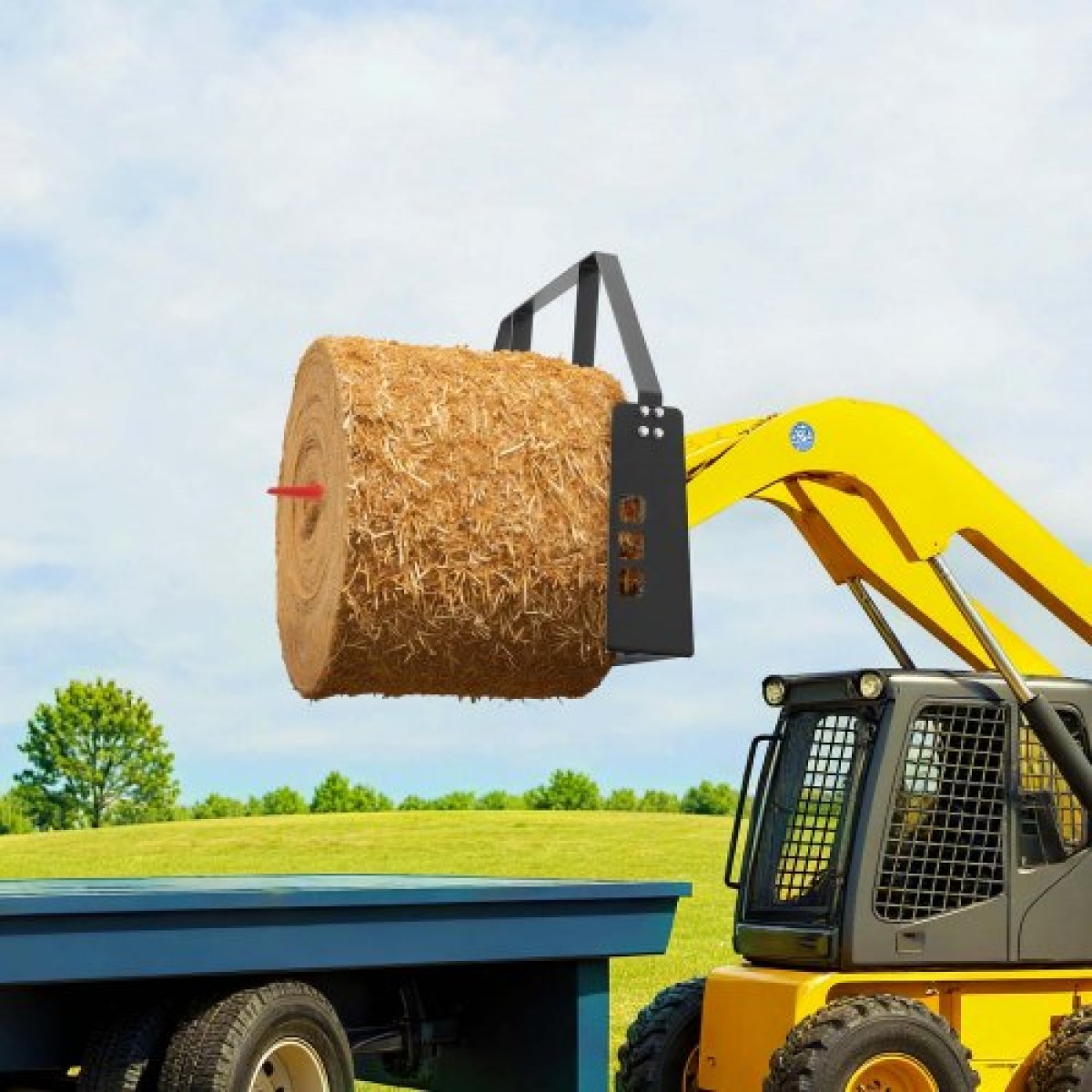 Πλαίσιο πιρουνιού παλέτας Skid Steer VEVOR, ονομαστική χωρητικότητα 1814 kg, Προσαρτήματα πλαισίου παλέτας 115 cm με δέκτη κοτσαδόρου & μανίκια λόγχης 50,8 mm, Κατάλληλο για φορτωτές τρακτέρ γρήγορης προσάρτησης, μόνο πλαίσιο