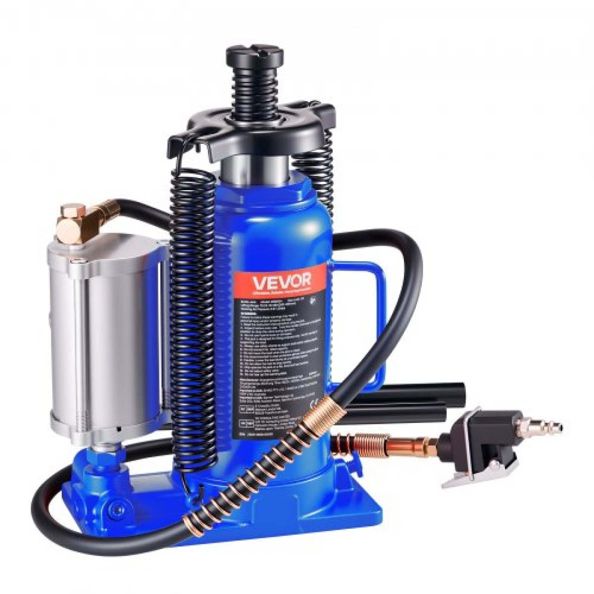 VEVOR Air Hydraulic Bottle Jack, χωρητικότητα φόρτωσης 20 τόννων, εύρος ανύψωσης 260-495 mm, πεπιεσμένος αέρας/χειροκίνητος συγκολλημένος γρύλος φιάλης βαρέως τύπου με αντλία για αυτοκίνητο, Pickup, Truck, RV, SUV, Auto Repair, House Lift, Μπλε