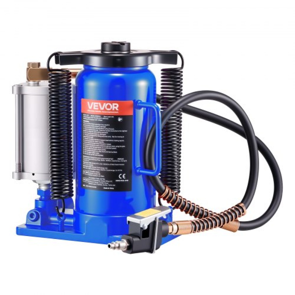 VEVOR Air Hydraulic Bottle Jack, χωρητικότητα φόρτωσης 20 τόννων, εύρος ανύψωσης 260-495 mm, πεπιεσμένος αέρας/χειροκίνητος συγκολλημένος γρύλος φιάλης βαρέως τύπου με αντλία για αυτοκίνητο, Pickup, Truck, RV, SUV, Auto Repair, House Lift, Μπλε