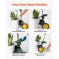 VEVOR Garden Pot Mover, Heavy Duty Plant Dolly Cart με ρυθμιζόμενο βραχίονα λαβής, μέγιστη χωρητικότητα βάρους 65 kg, Potted Plant Mover Dolly με βεντούζα και ασφαλή κλειδαριά, Ταιριάζει για χρήση σε εσωτερικούς και εξωτερικούς χώρους