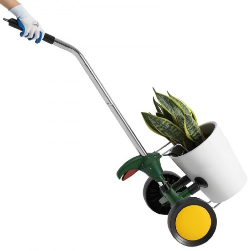 VEVOR Garden Pot Mover, Heavy Duty Plant Dolly Cart με ρυθμιζόμενο βραχίονα λαβής, μέγιστη χωρητικότητα βάρους 65 kg, Potted Plant Mover Dolly με βεντούζα και ασφαλή κλειδαριά, Ταιριάζει για χρήση σε εσωτερικούς και εξωτερικούς χώρους
