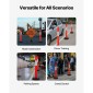 VEVOR 2 Pack Traffic Delineator Posts, 1140 mm Traffic Safety Cones with fillable Base and Refleks strips, Heavy Duty Delineator Posts for Construction, Parking, Crowd Control, Red