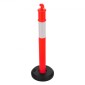 VEVOR 2 Pack Traffic Delineator Posts, 1140 mm Traffic Safety Cones with fillable Base and Refleks strips, Heavy Duty Delineator Posts for Construction, Parking, Crowd Control, Red