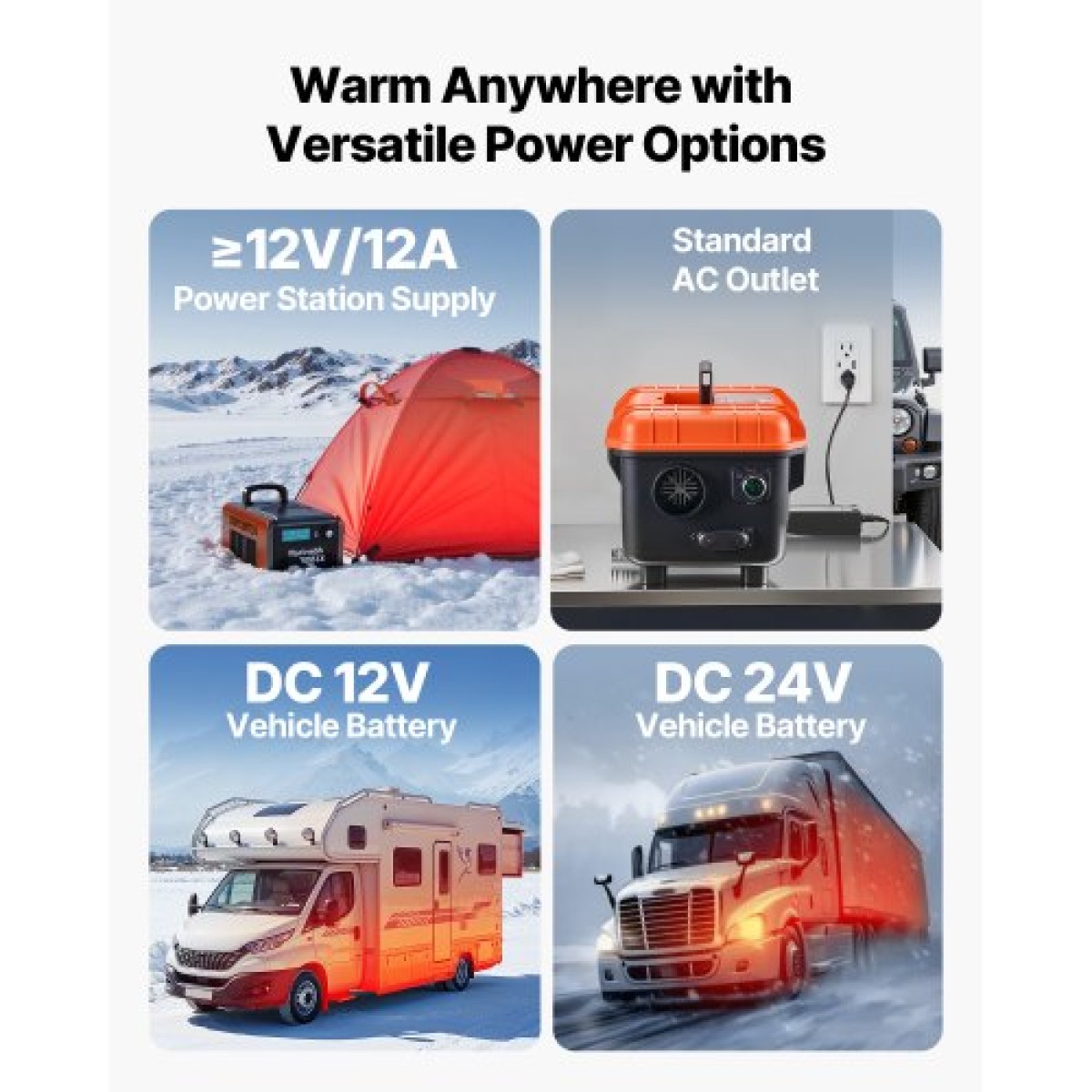 VEVOR Diesel Heater, 5-8KW, DC 12V/24V, All in One φορητός αερόθερμος ντίζελ με τηλεχειριστήριο και οθόνη LCD, γρήγορη θέρμανση χαμηλού θορύβου, δεξαμενή καυσίμου 4 L για φορτηγά, φορτηγά, RV, τροχόσπιτα και γκαράζ