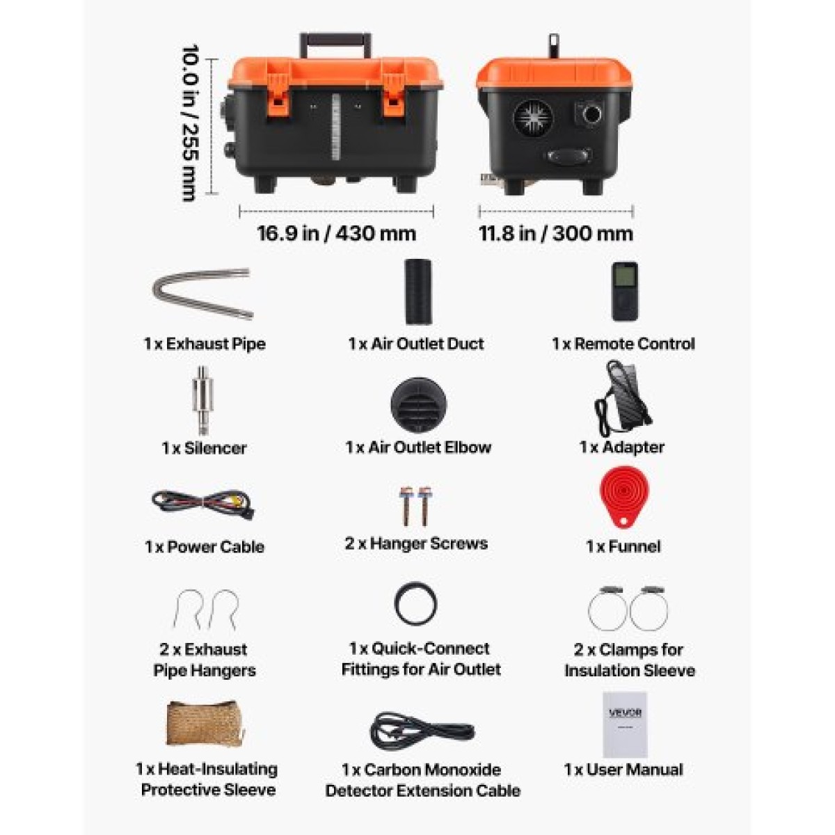 VEVOR Diesel Heater, 5-8KW, DC 12V/24V, All in One φορητός αερόθερμος ντίζελ με τηλεχειριστήριο και οθόνη LCD, γρήγορη θέρμανση χαμηλού θορύβου, δεξαμενή καυσίμου 4 L για φορτηγά, φορτηγά, RV, τροχόσπιτα και γκαράζ