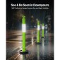 VEVOR 3 Pack Traffic Delineator Posts, 1140 mm Traffic Safety Cones with σταθμισμένη βάση και ανακλαστικές λωρίδες, Heavy Duty Delineator posts για εργοτάξιο, Χώρος στάθμευσης, Crowd Control, Πράσινο