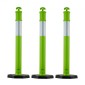 VEVOR 3 Pack Traffic Delineator Posts, 1140 mm Traffic Safety Cones with σταθμισμένη βάση και ανακλαστικές λωρίδες, Heavy Duty Delineator posts για εργοτάξιο, Χώρος στάθμευσης, Crowd Control, Πράσινο