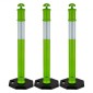 VEVOR 3 Pack Traffic Delineator Posts, 1140 mm Traffic Safety Cones with σταθμισμένη βάση και ανακλαστικές λωρίδες, Heavy Duty Delineator posts για εργοτάξιο, Χώρος στάθμευσης, Crowd Control, Πράσινο