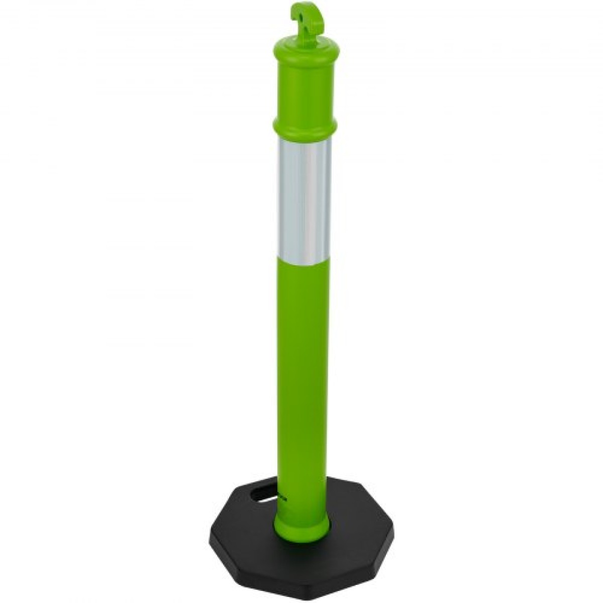 VEVOR 3 Pack Traffic Delineator Posts, 1140 mm Traffic Safety Cones with σταθμισμένη βάση και ανακλαστικές λωρίδες, Heavy Duty Delineator posts για εργοτάξιο, Χώρος στάθμευσης, Crowd Control, Πράσινο