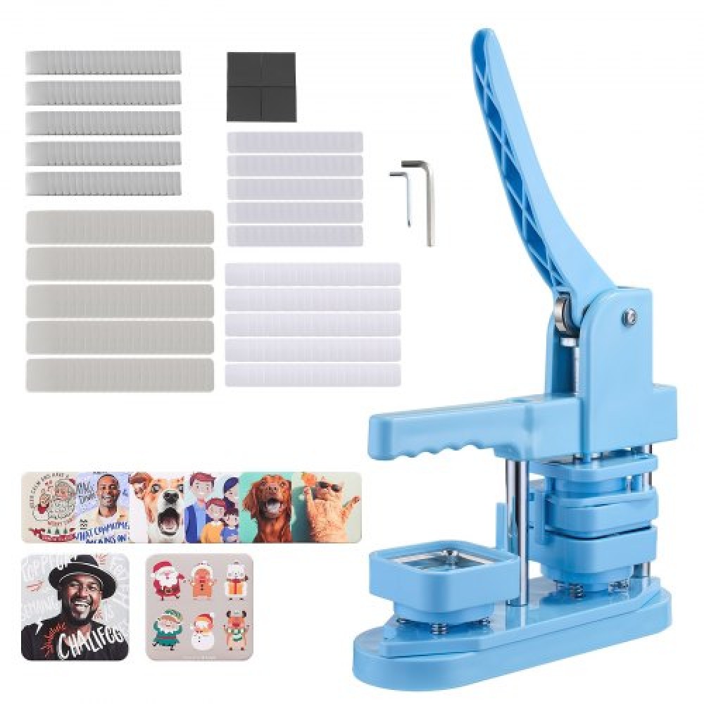 VEVOR Button Maker Machine Pin Maker 50 x 50 mm Square 100 pcs Button Parts