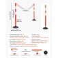 VEVOR 4 Pack Traffic Delineator Posts, 871 mm Traffic Safety Cones με σταθμισμένη βάση, αντανακλαστικές λωρίδες και αλυσίδα, στύλοι οριοθέτησης βαρέως τύπου για εργοτάξιο, χώρος στάθμευσης, έλεγχος πλήθους, κόκκινο