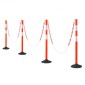VEVOR 4 Pack Traffic Delineator Posts, 871 mm Traffic Safety Cones με σταθμισμένη βάση, αντανακλαστικές λωρίδες και αλυσίδα, στύλοι οριοθέτησης βαρέως τύπου για εργοτάξιο, χώρος στάθμευσης, έλεγχος πλήθους, κόκκινο
