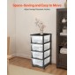 VEVOR Plastic Storage Drawers Cart, 4 Drawers Storage Organizer με ρόδες, Rolling Clocket Organisation and Storage Diviers, Dresser Organizer Clear Bins για είδη γραφείου, αίθουσες χειροτεχνίας, αίθουσες διδασκαλίας
