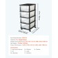 VEVOR Plastic Storage Drawers Cart, 4 Drawers Storage Organizer με ρόδες, Rolling Clocket Organisation and Storage Diviers, Dresser Organizer Clear Bins για είδη γραφείου, αίθουσες χειροτεχνίας, αίθουσες διδασκαλίας