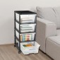 VEVOR Plastic Storage Drawers Cart, 4 Drawers Storage Organizer με ρόδες, Rolling Clocket Organisation and Storage Diviers, Dresser Organizer Clear Bins για είδη γραφείου, αίθουσες χειροτεχνίας, αίθουσες διδασκαλίας