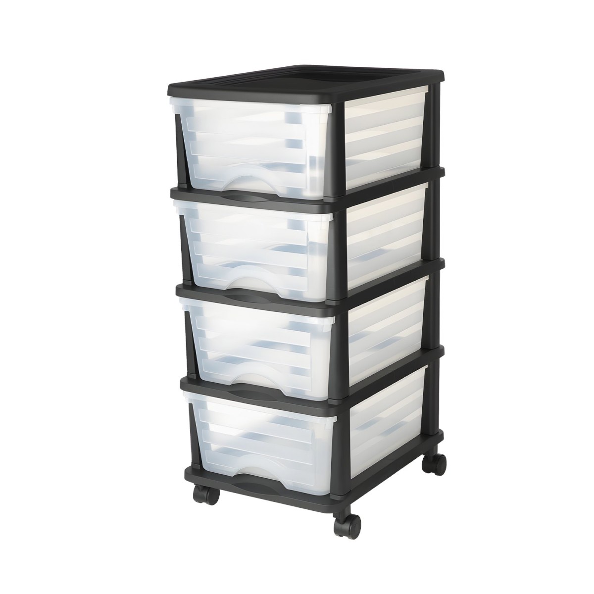VEVOR Plastic Storage Drawers Cart, 4 Drawers Storage Organizer με ρόδες, Rolling Clocket Organisation and Storage Diviers, Dresser Organizer Clear Bins για είδη γραφείου, αίθουσες χειροτεχνίας, αίθουσες διδασκαλίας