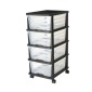 VEVOR Plastic Storage Drawers Cart, 4 Drawers Storage Organizer με ρόδες, Rolling Clocket Organisation and Storage Diviers, Dresser Organizer Clear Bins για είδη γραφείου, αίθουσες χειροτεχνίας, αίθουσες διδασκαλίας