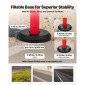 VEVOR 3 Pack Traffic Delineator Posts, 1140 mm Traffic Safety Cones with fillable Base and Refleks strips, Heavy Duty Delineator Stills for Construction, Parking, Crowd Control, Red