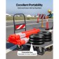 VEVOR 3 Pack Traffic Delineator Posts, 1140 mm Traffic Safety Cones with fillable Base and Refleks strips, Heavy Duty Delineator Stills for Construction, Parking, Crowd Control, Red