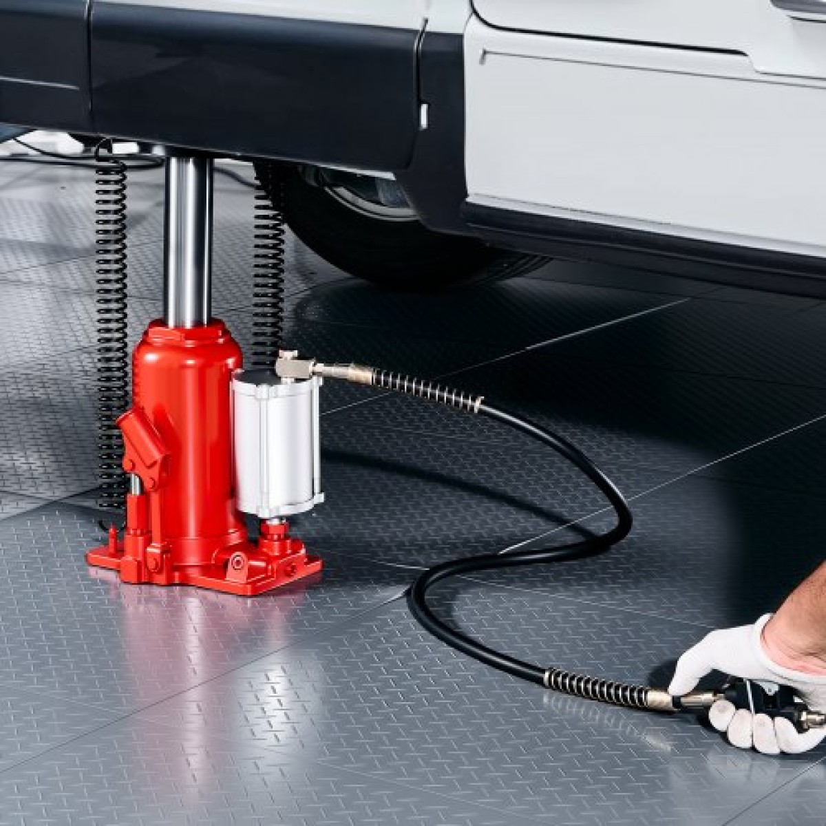VEVOR Air Hydraulic Bottle Jack, χωρητικότητα φορτίου 20 τόννων, εύρος ανύψωσης 260-495 mm, πνευματικός/χειροκίνητος συγκολλημένος γρύλος φιάλης βαρέως τύπου με αντλία για αυτοκίνητο, Pickup, Truck, RV, SUV, Auto Repair, House Lift, Κόκκινο