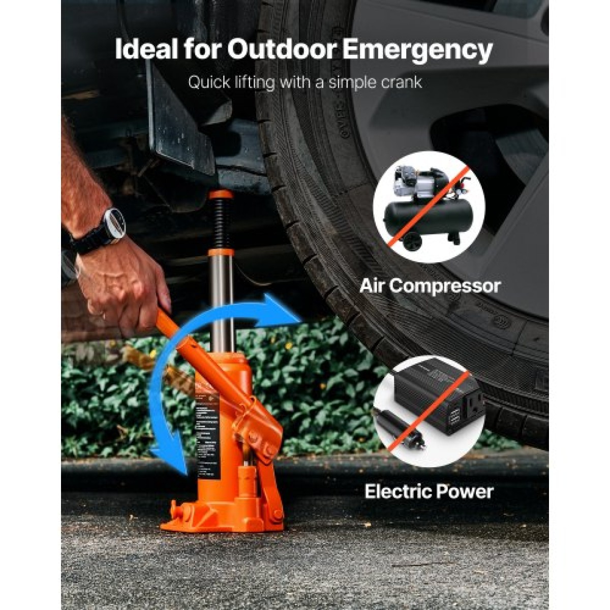 VEVOR Hydraulic Bottle Jack, χωρητικότητα φορτίου 6 τόννων, εύρος ανύψωσης 195-375 mm, βαρέως τύπου υδραυλική συγκολλημένη υποδοχή μπουκαλιών για αυτοκίνητο, SUV, Pickup, Auto Repair, House Lift and Agricultural Equipment, Πορτοκαλί
