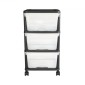 VEVOR Plastic Storage Drawers Cart, 3 Drawers Storage Organizer με ρόδες, Rolling Closet Organizer and Storage Dividers, Dresser Organizer Clear Bins για είδη γραφείου, Αίθουσες χειροτεχνίας, αίθουσες διδασκαλίας