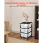 VEVOR Plastic Storage Drawers Cart, 3 Drawers Storage Organizer με ρόδες, Rolling Closet Organizer and Storage Dividers, Dresser Organizer Clear Bins για είδη γραφείου, Αίθουσες χειροτεχνίας, αίθουσες διδασκαλίας