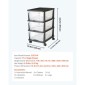 VEVOR Plastic Storage Drawers Cart, 3 Drawers Storage Organizer με ρόδες, Rolling Closet Organizer and Storage Dividers, Dresser Organizer Clear Bins για είδη γραφείου, Αίθουσες χειροτεχνίας, αίθουσες διδασκαλίας