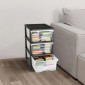 VEVOR Plastic Storage Drawers Cart, 3 Drawers Storage Organizer με ρόδες, Rolling Closet Organizer and Storage Dividers, Dresser Organizer Clear Bins για είδη γραφείου, Αίθουσες χειροτεχνίας, αίθουσες διδασκαλίας