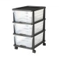 VEVOR Plastic Storage Drawers Cart, 3 Drawers Storage Organizer με ρόδες, Rolling Closet Organizer and Storage Dividers, Dresser Organizer Clear Bins για είδη γραφείου, Αίθουσες χειροτεχνίας, αίθουσες διδασκαλίας