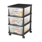 VEVOR Plastic Storage Drawers Cart, 3 Drawers Storage Organizer με ρόδες, Rolling Closet Organizer and Storage Dividers, Dresser Organizer Clear Bins για είδη γραφείου, Αίθουσες χειροτεχνίας, αίθουσες διδασκαλίας