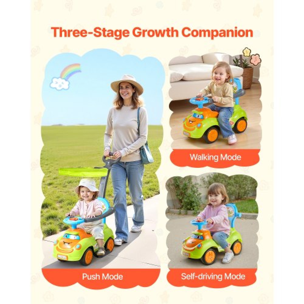 VEVOR Ride On Push Car, Push Car για νήπια 19 έως 36 μηνών, Around Buggy με προστατευτικά κιγκλιδώματα, λαβή και αποθήκευση κάτω από το κάθισμα, ικανότητα φόρτωσης 25 kg, περιπατητής από τα πόδια μέχρι το πάτωμα για αγόρια κορίτσια, πράσινο