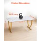 VEVOR Executive Desk, 160 cm Π x 80 cm D Μεγάλο Γραφείο, Μοντέρνο Τραπέζι Υπολογιστών Τραπέζι Συνεδριάσεων, Επαγγελματικά Έπιπλα Μεγέθυνση Επιτραπέζιου Γραφείου, Λευκό και Χρυσό